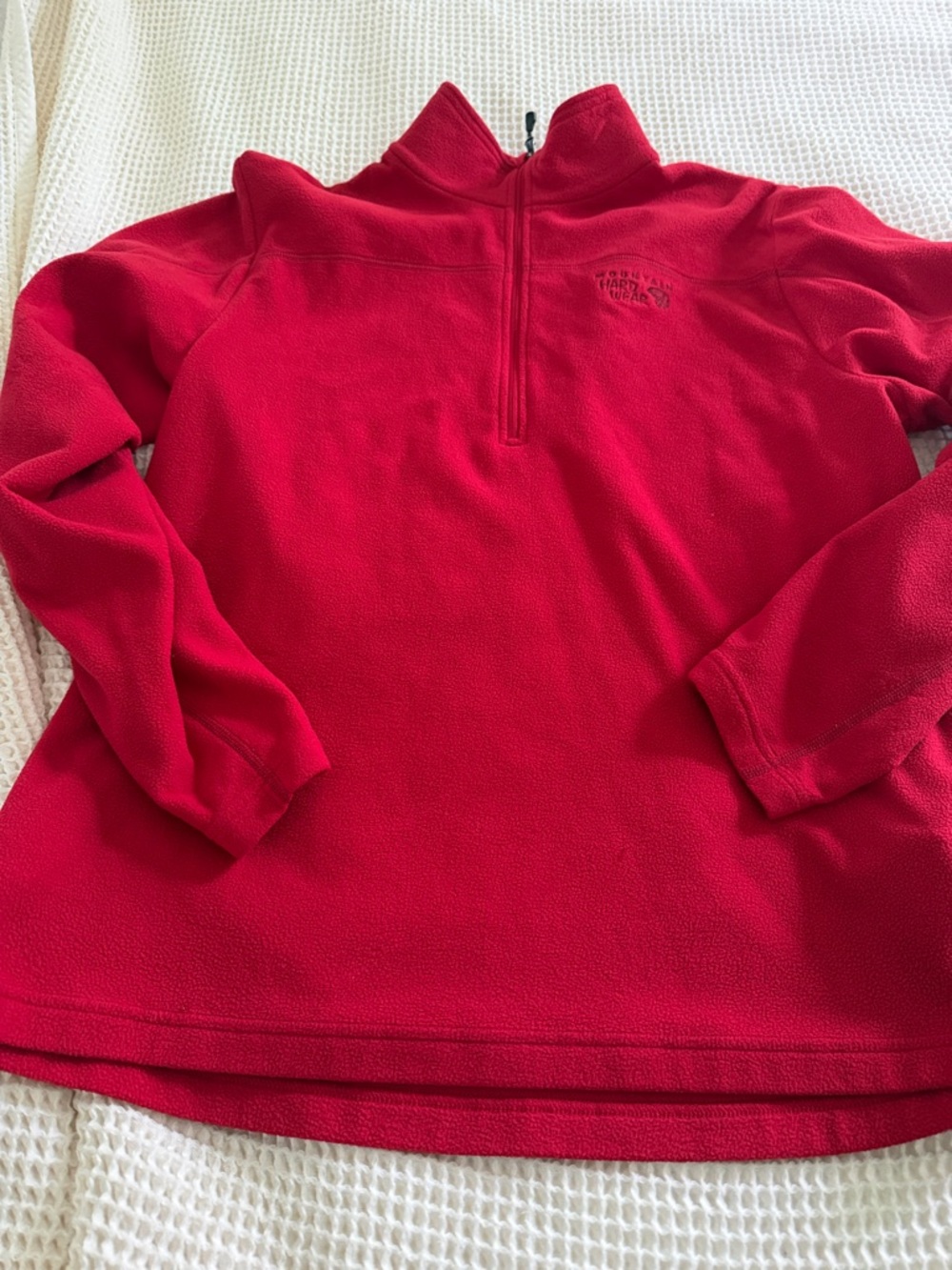 Mountain Hardwear Red Quarter-Zip Fleece Pullover
